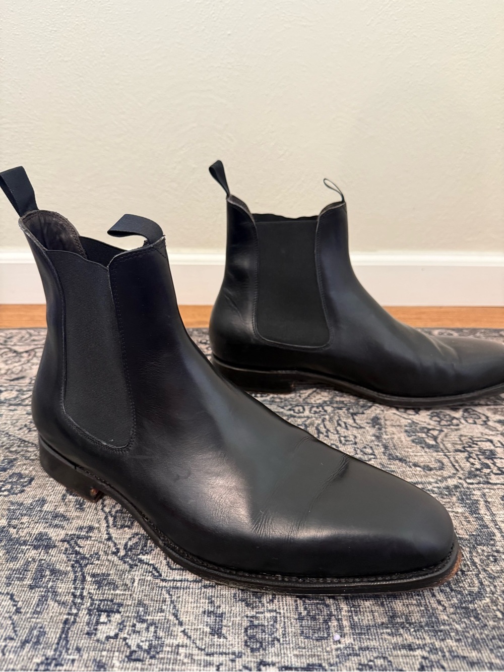 Meermin Men’s 10 Black Leather Chelsea Boots - Picture 2 of 7
